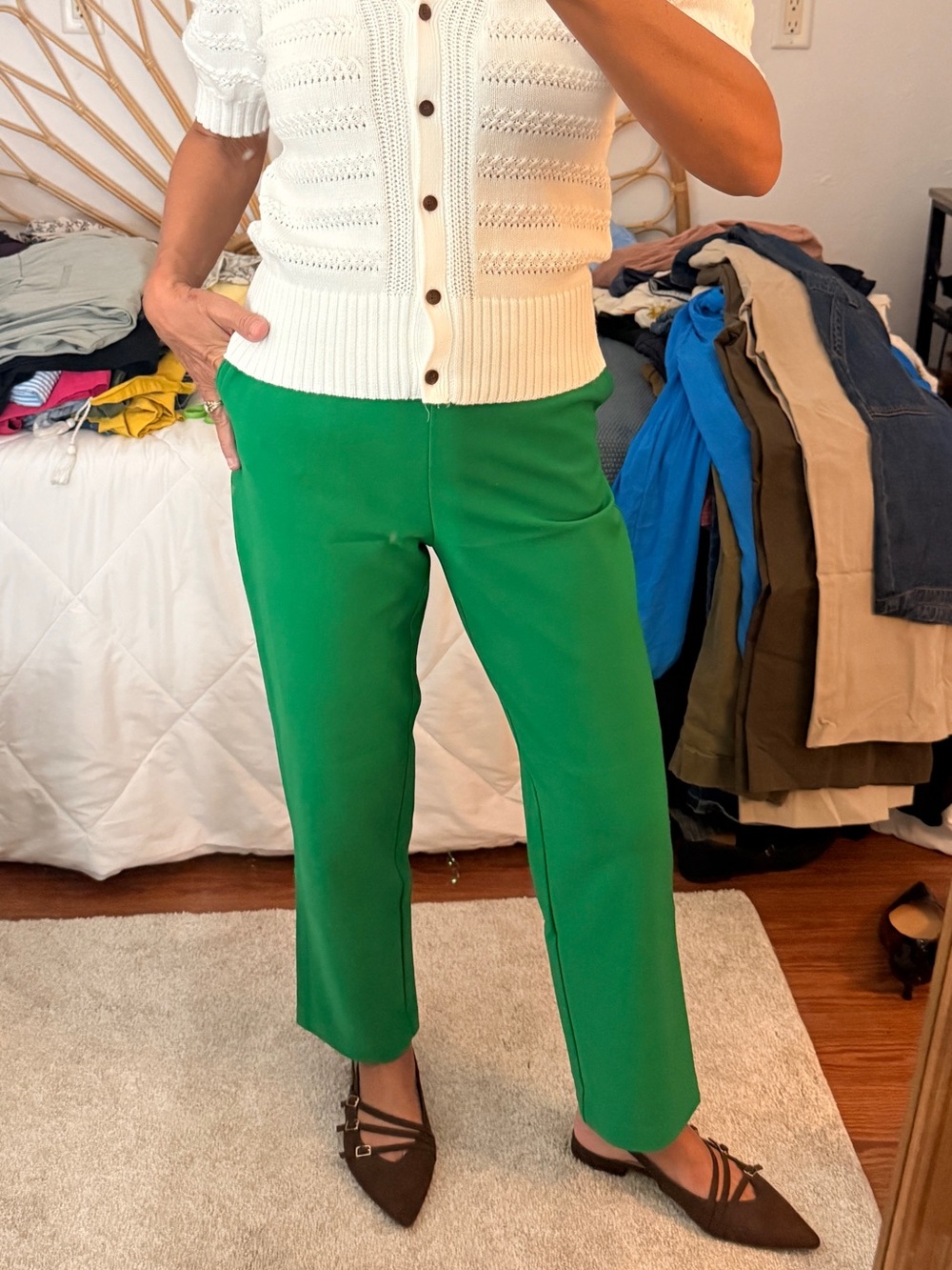 Rachel Zoe Women’s Green Straight-Leg Pants
